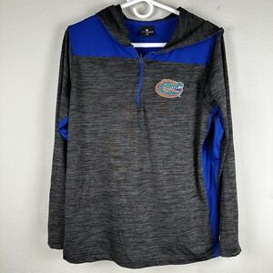 Florida Gators Jacket Boys Size XL 20 Gray Blue Hooded Fan Gear